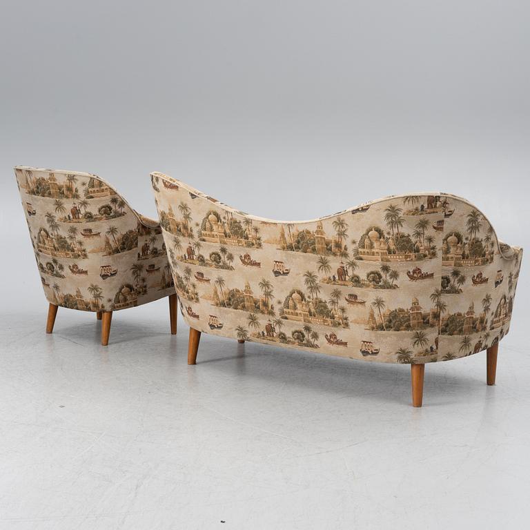 Carl Malmsten, soffa och fåtölj, "Samspel", 1900-talets andra hälft.