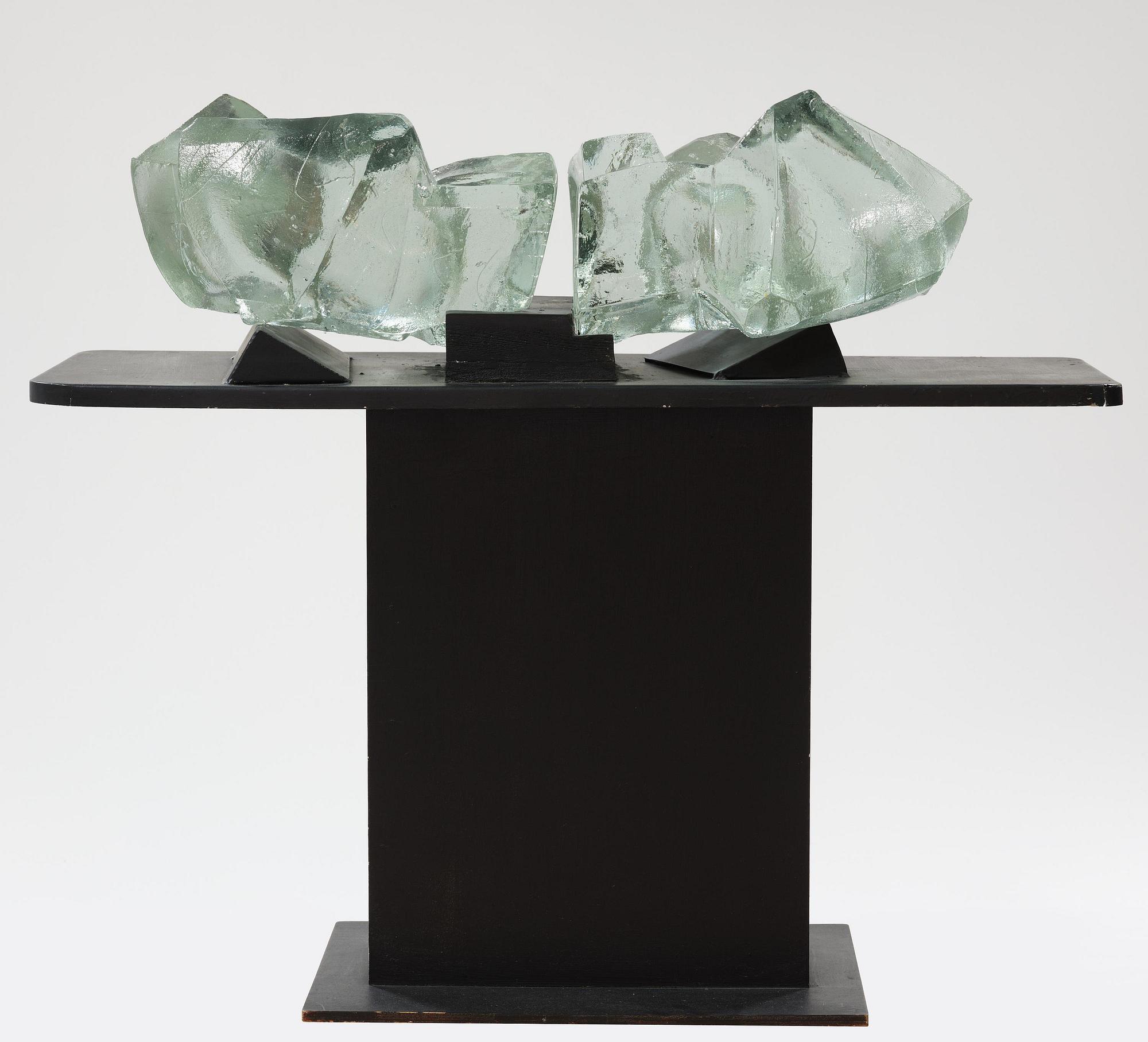 Edvin Öhrström, a cast glass sculpture, Lindshammar Glassworks.
