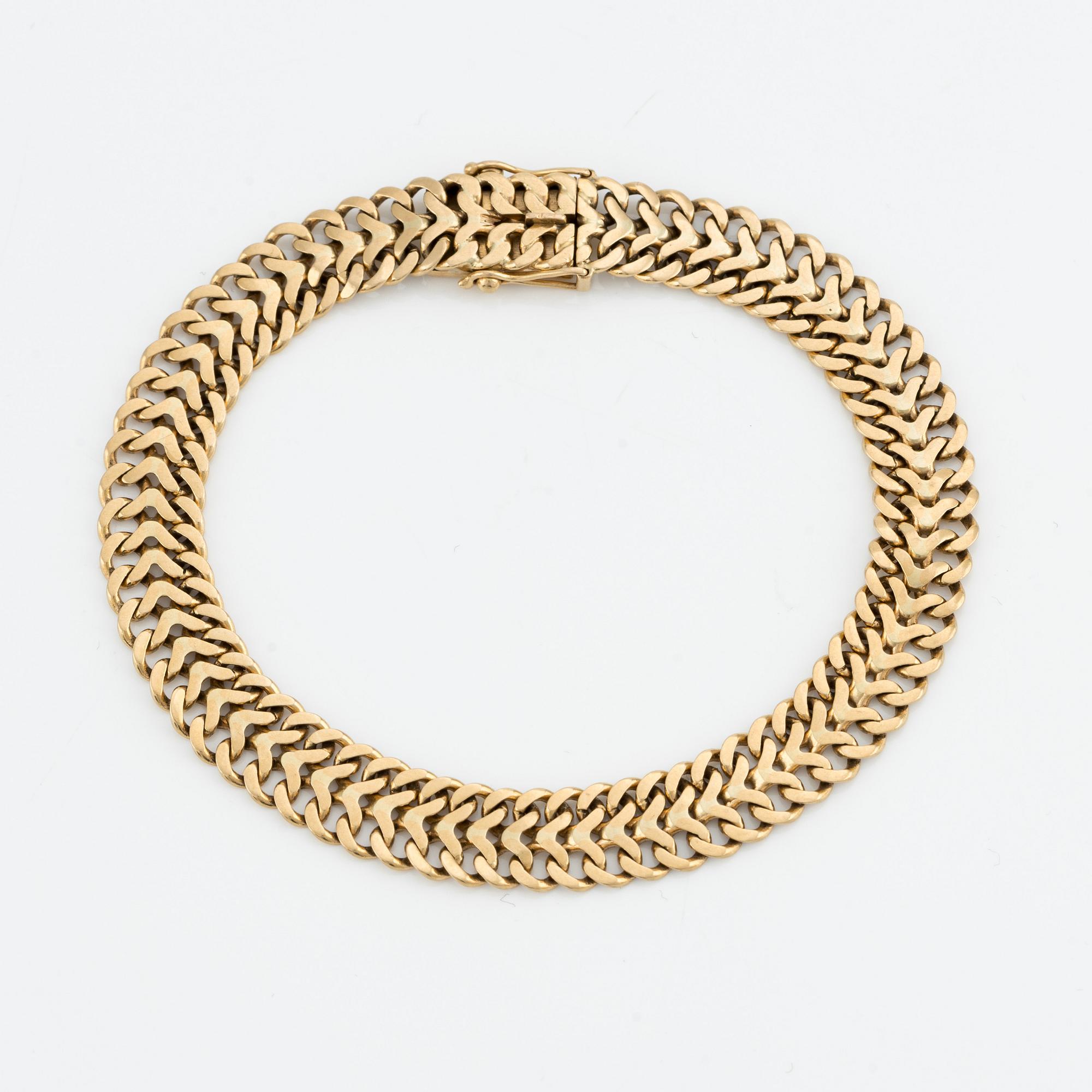 Armlänk, 18K guld, fiskbenslänk.