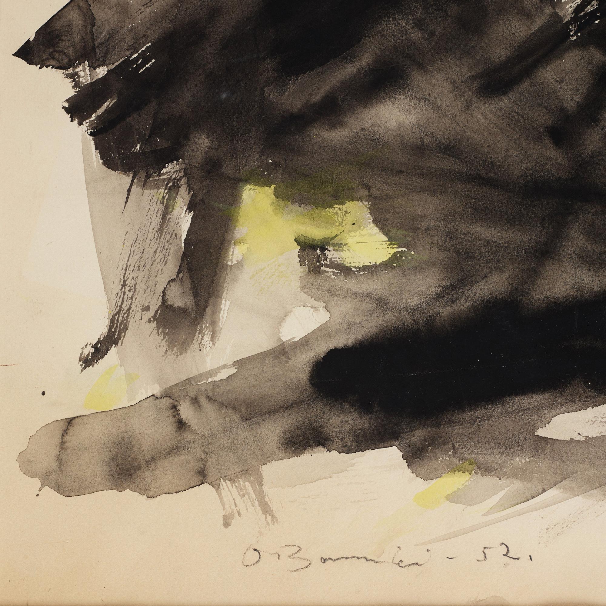 OLLE BONNIÉR, mixed media on paper, signed and dated -52.