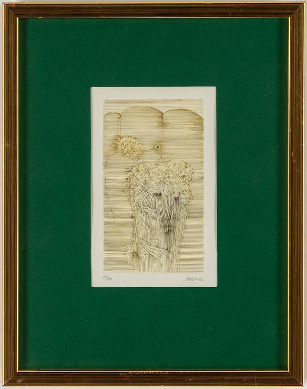 HANS BELLMER, etching in colour, 1967, signed and numbered 39/150.