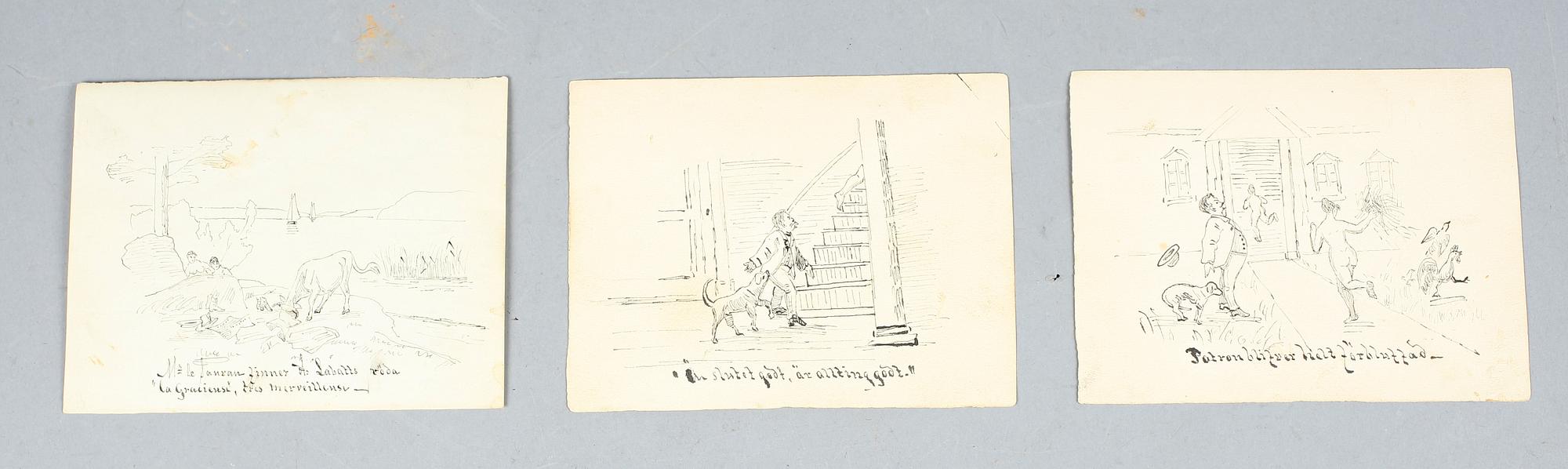 OSCAR TÖRNÅ, tillskrivna, teckningar, 9 st.