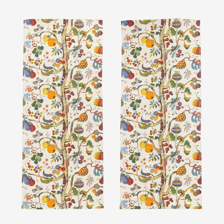 Josef Frank, gardiner, ett par, "Vegetable Tree", Svenskt Tenn.