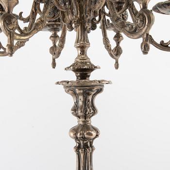 Candelabrum silver Louis XV style possibly Austria around 1900.