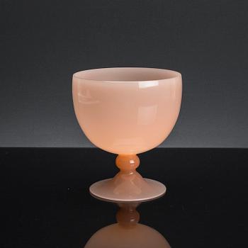 SKÅL PÅ FOT, glas, Murano 1950-tal.