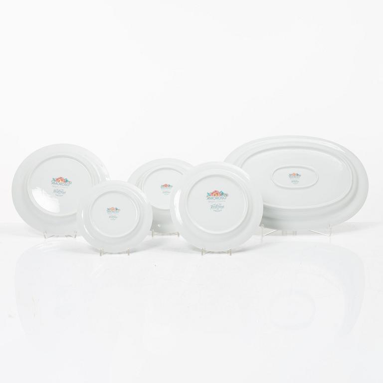 Heikki Orvola, matservis, 77 delar, porslin, "Amoroso",  Rörstrand.