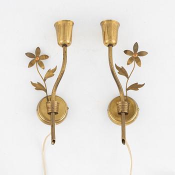 A pair of Scandinavian Modern wall lights, Norway, 1940's/50's.