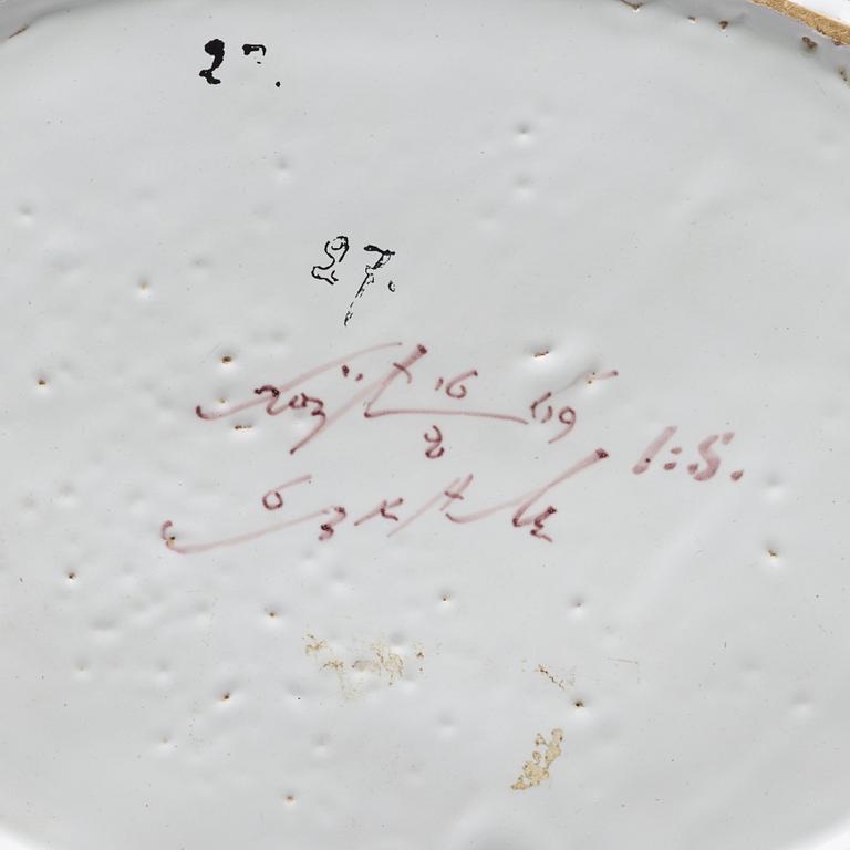 GALLERSKÅL, fajans. Rörstrand, märkt 16/2 1769.