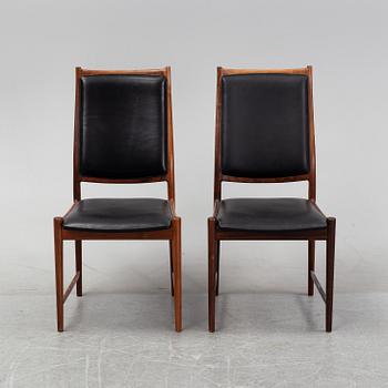 Matgrupp med bord samt 8 stolar bla, "Darby", Torbjørn Afdal, Nesjestranda møbelfabrikk, Norge, 1960-tal.