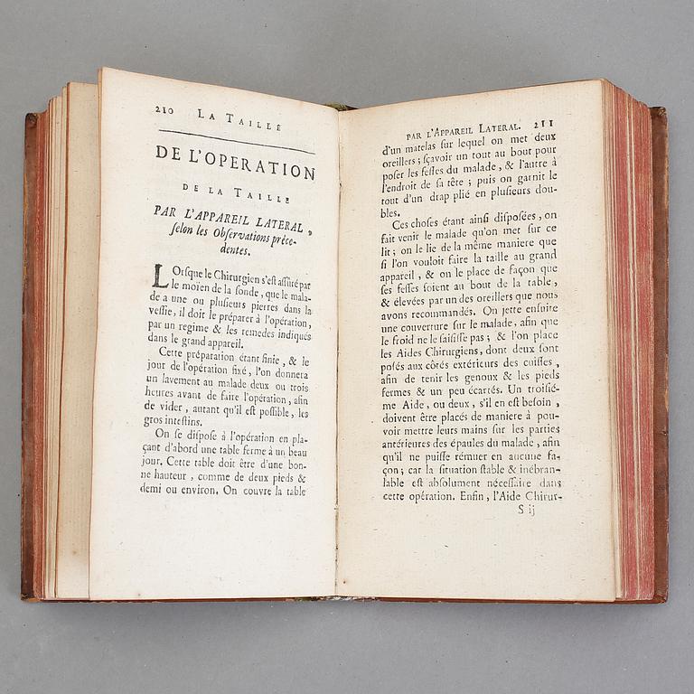 RENE-JACQUES CROISSANT, 3 volymer, Traité des Operations de Chirurgie, Paris 1738.