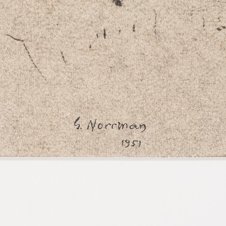 GUNNAR NORRMAN, a drawing, signed and dated 1951. - Bukowskis