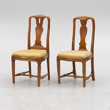 A matched set of eight chairs, 18th century.