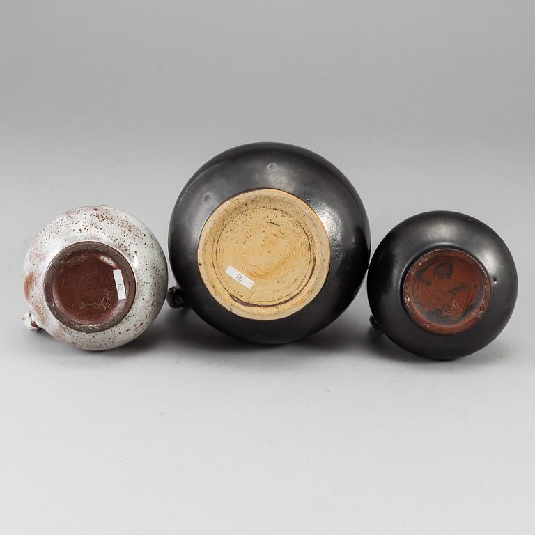 ERICH TRILLER, three stoneware vases, Werkstatt Otto Lindig, 1932-34,  signed.