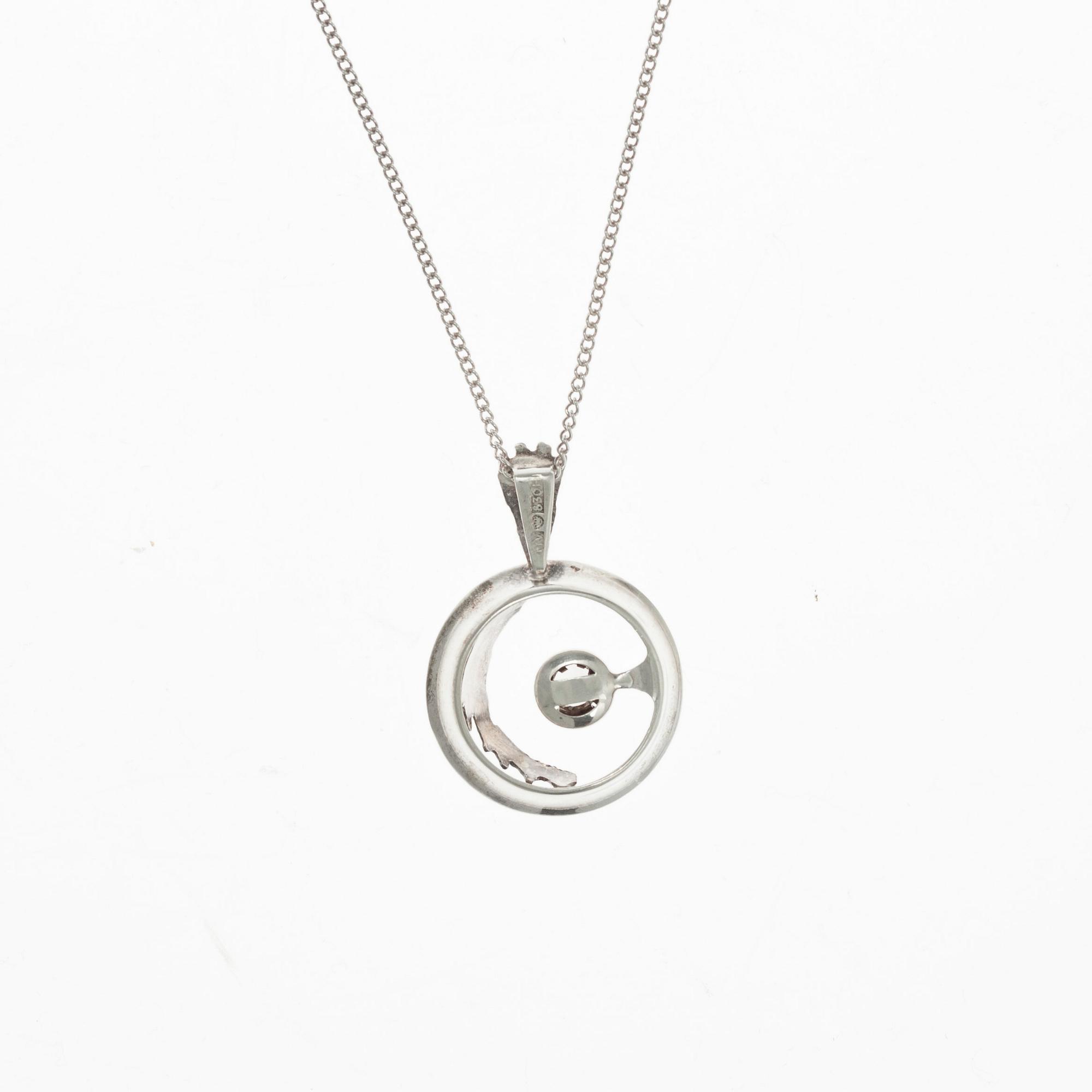 HALSSMYCKE, silver, bergskristall, Martti Viikinniemi 1960-70-tal.