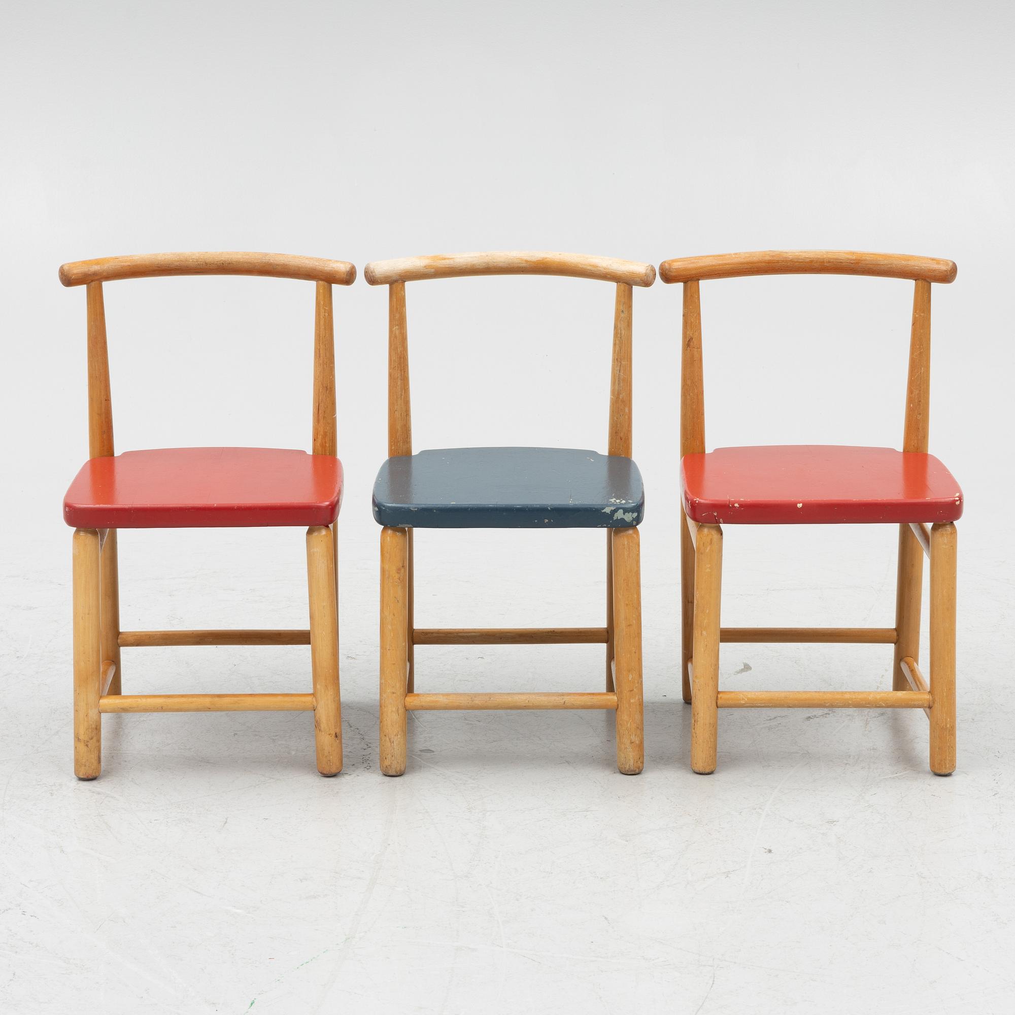 Children's furniture, 4 pieces, Hagafors Chair Factory, Nässjö, second half of the 20th century.