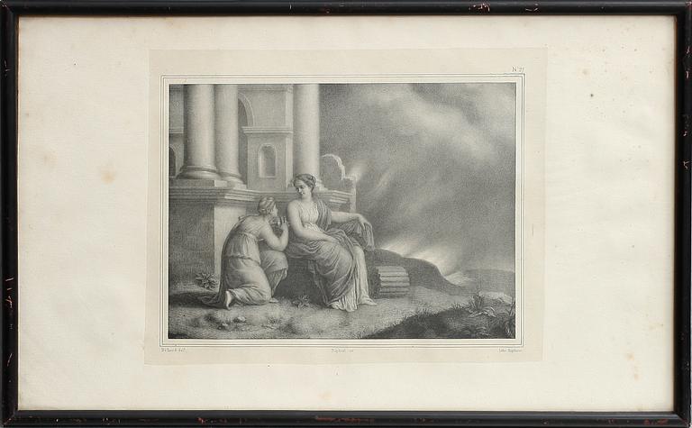 LITOGRAFIER, efter Raphael, 8 st. 1800-tal.