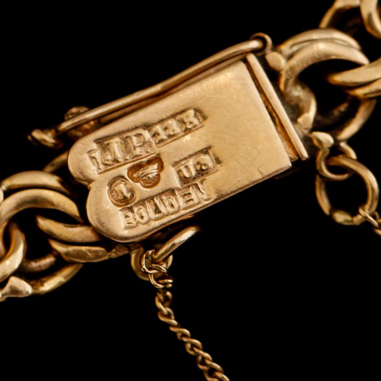 ARMBAND, 18 k guld, Bolidenguld, JP Stockholm 1948. Vikt 12,6 g.