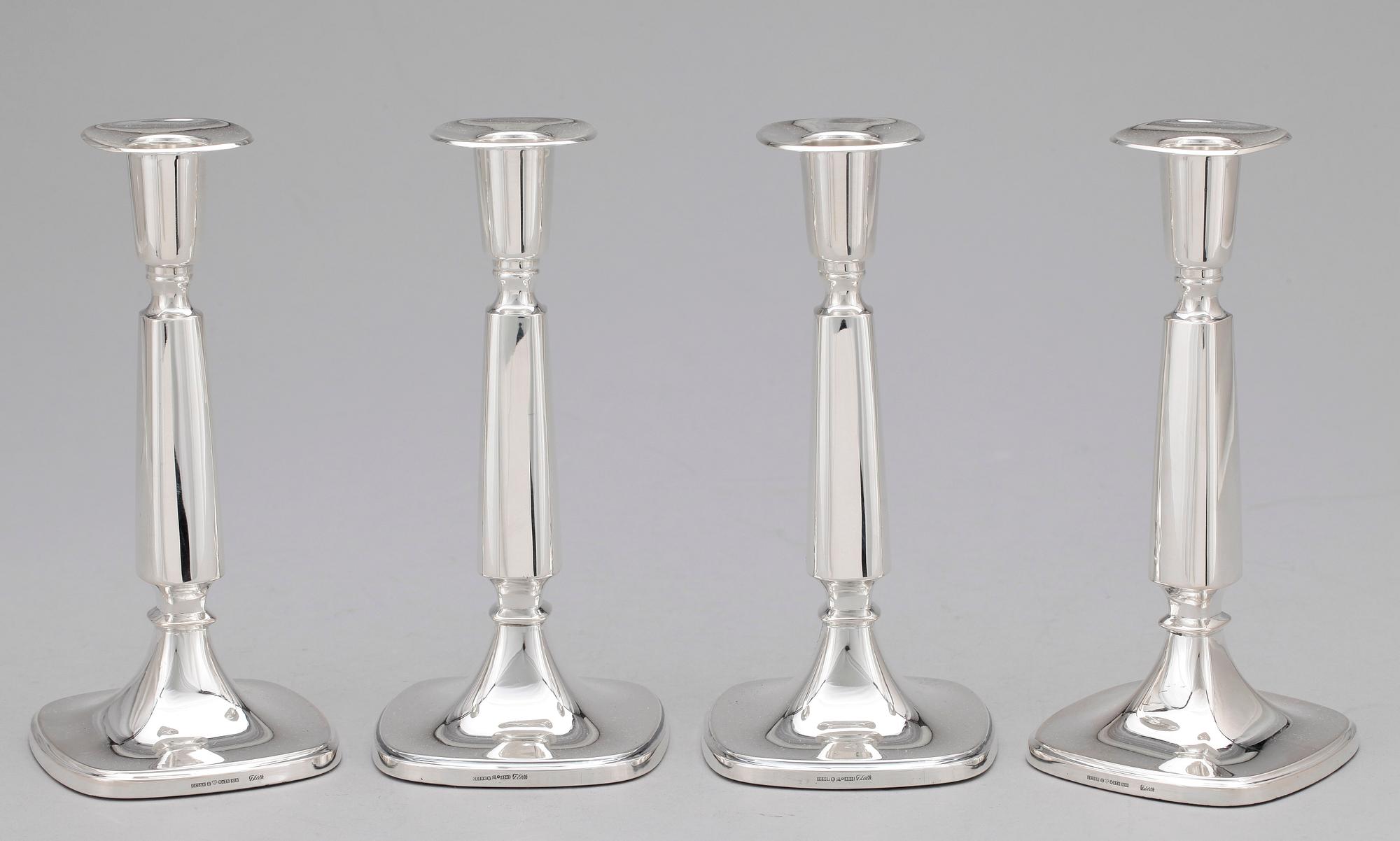 LJUSSTAKAR, 4 st, silver, Tore Eldh, Ceson, Göteborg. bla 1987.