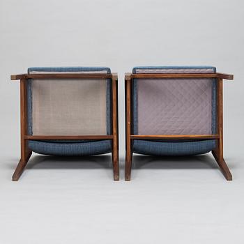 Carl Gustaf Hiort af Ornäs, a pair of open armchairs from 1968, Hiort Tuote Puunveisto Oy - Träsnideri Ab, Finland.