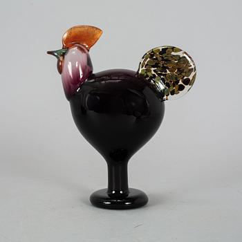 OIVA TOIKKA, a glass sculpture of a rooster, Nuutajärvi, Finland 1998.