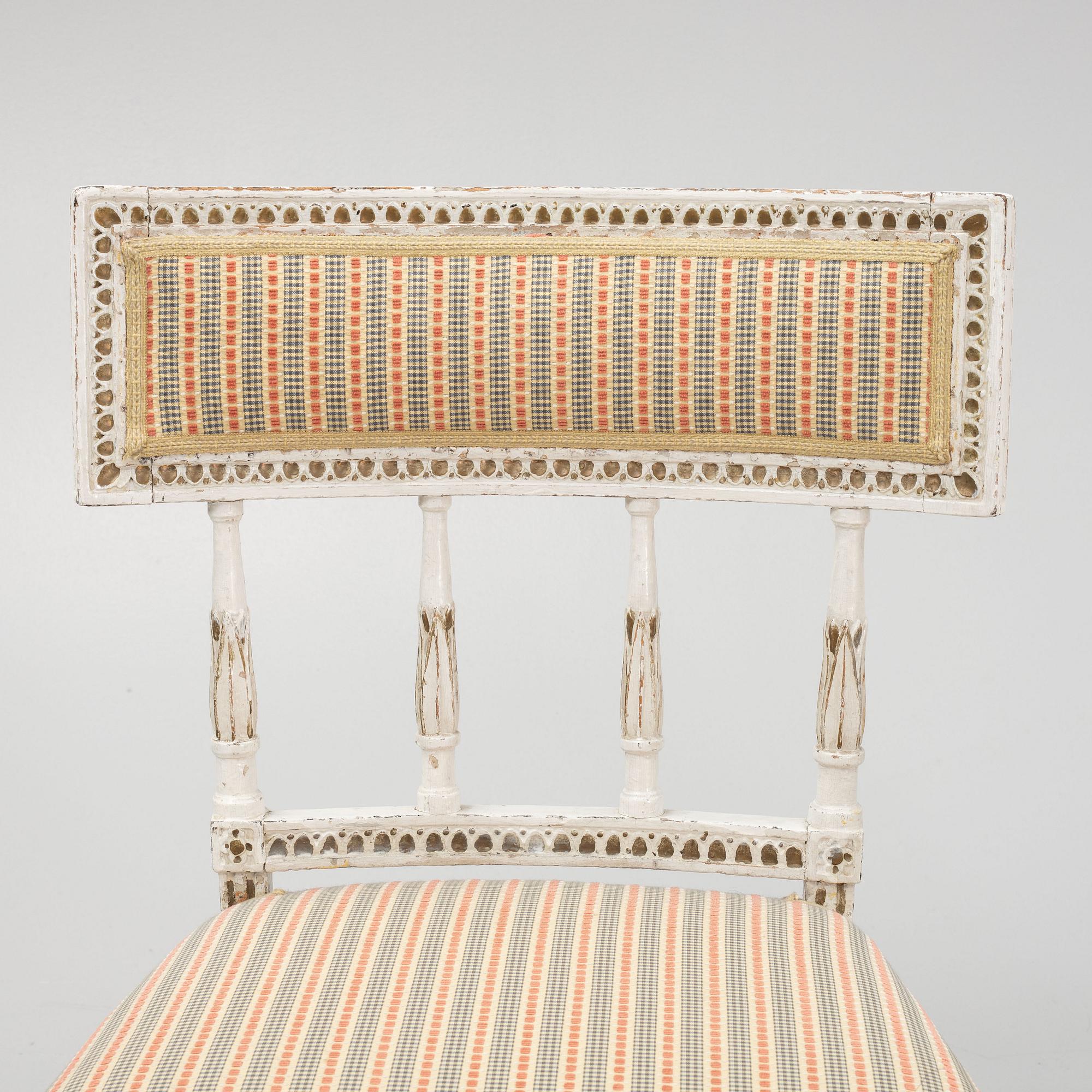 Stolar, ett par, Sengustavianska, 1700-talets slut.