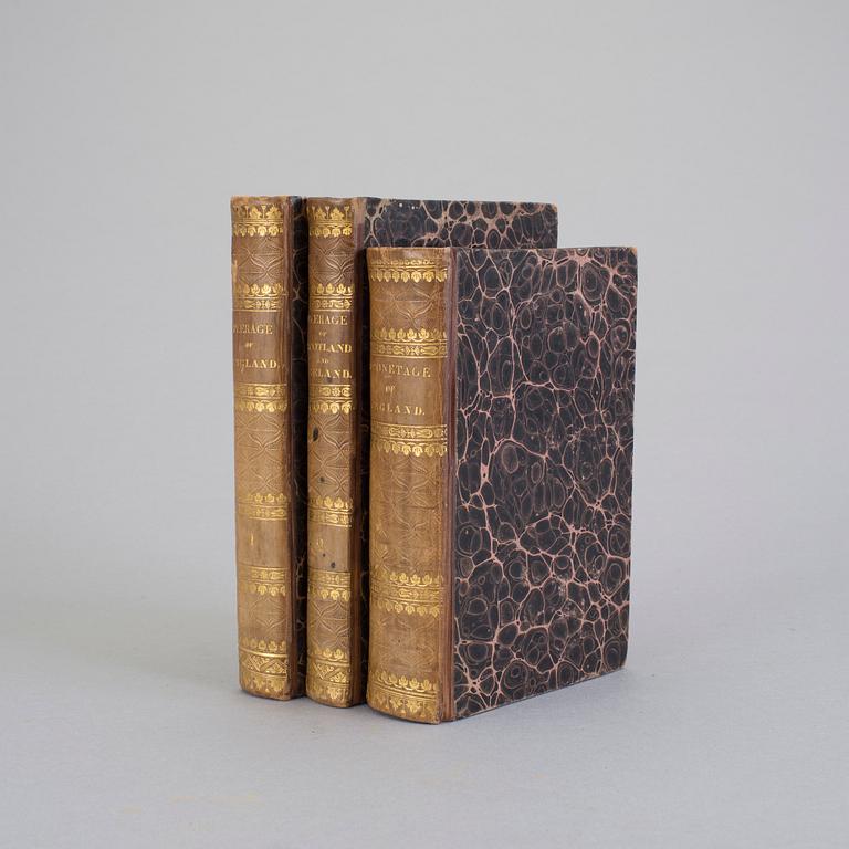 PEERAGE AND BARONETAGE OF ENGLAND, 3 vol, London 1811 resp 1806-1811.