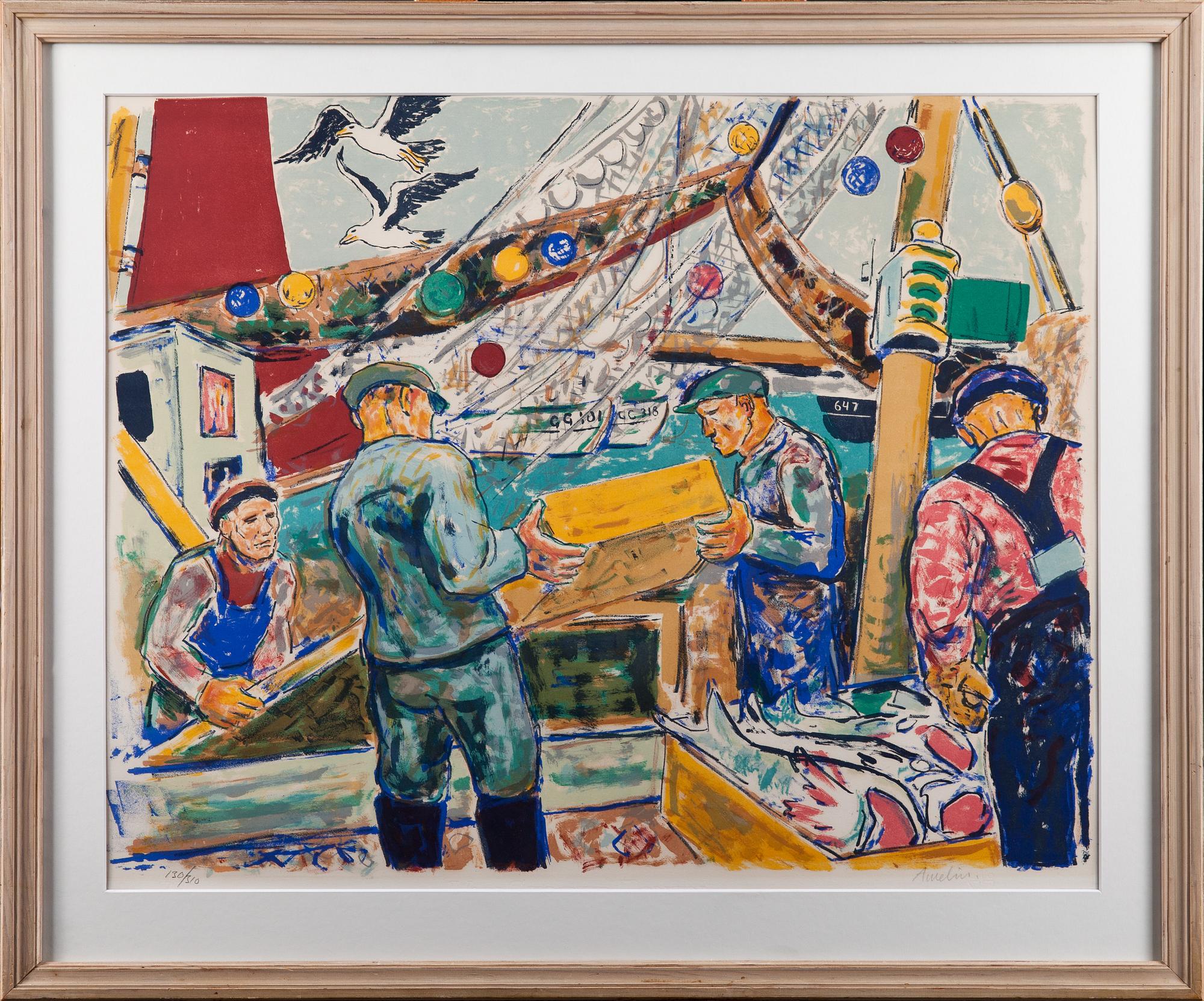 ALBIN AMELIN, färglitografi, signerad och numrerad 130/310.