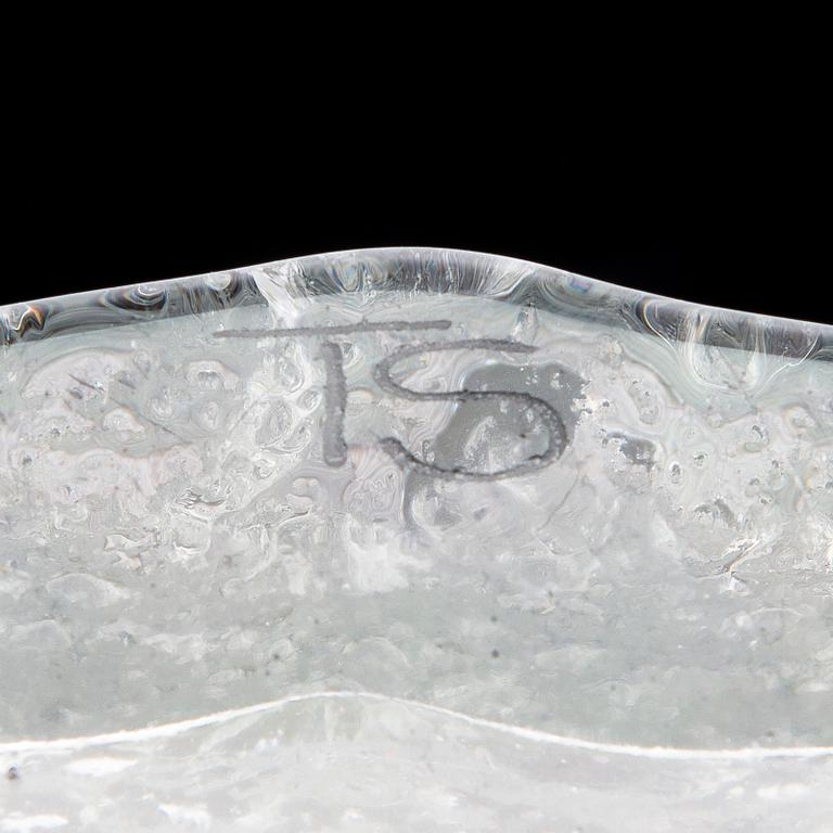 TIMO SARPANEVA, maljakko, lasia, Iittala 1900-luvun loppu, Signeerattu TS.