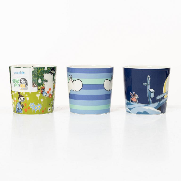 Arabia, three Moomin mugs, Finland, 2006-14.