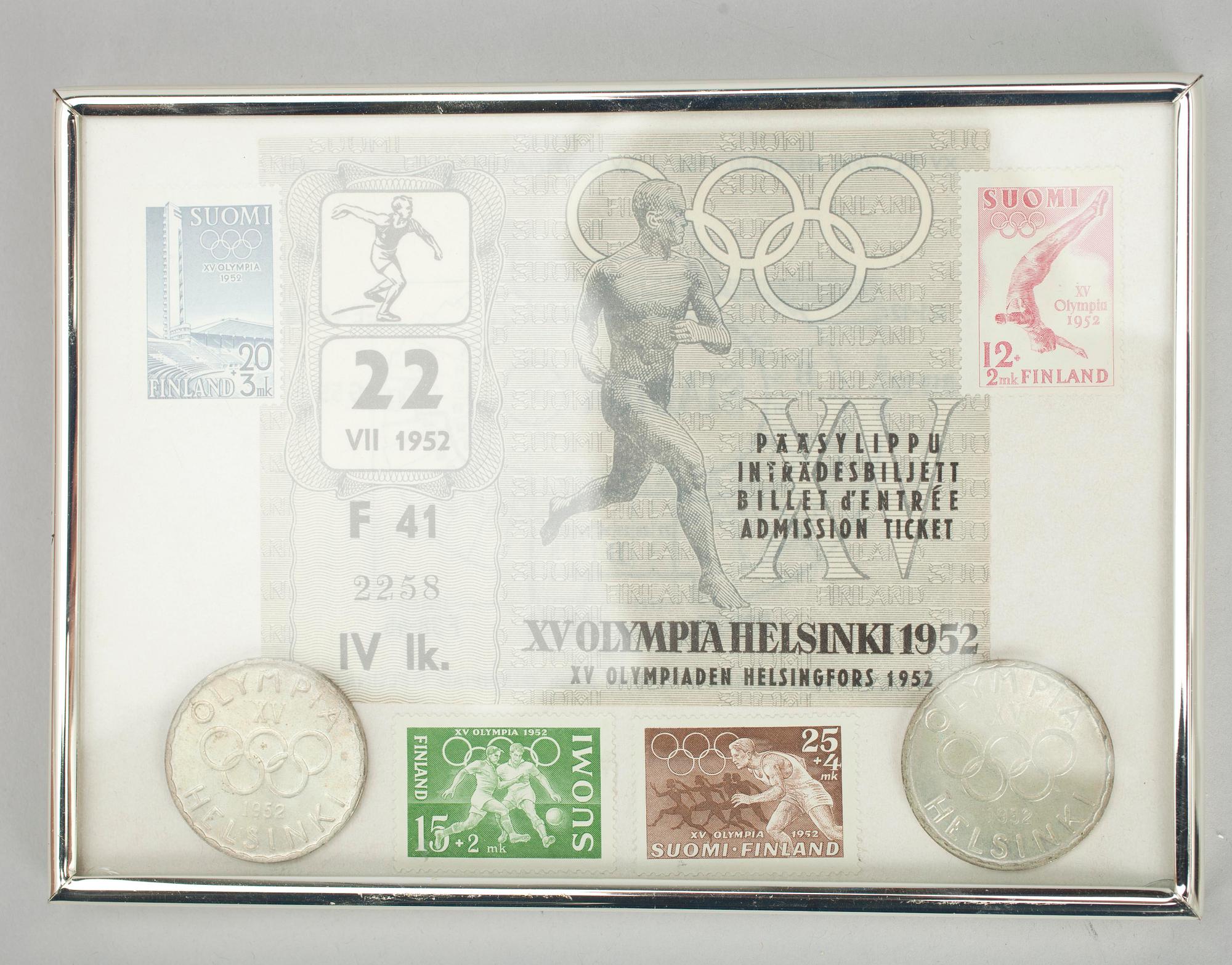 OLYMPISK MEMORABILIA, 5 delar, Helsingfors 1952.