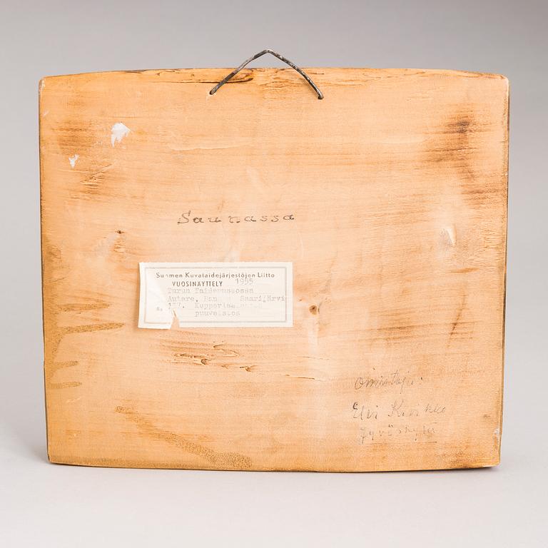 HANNES AUTERE, relief, wood, signed and dated 1955.