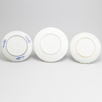 A group with six Japanese blue and white dishes, Meiji Period (1868-1912).