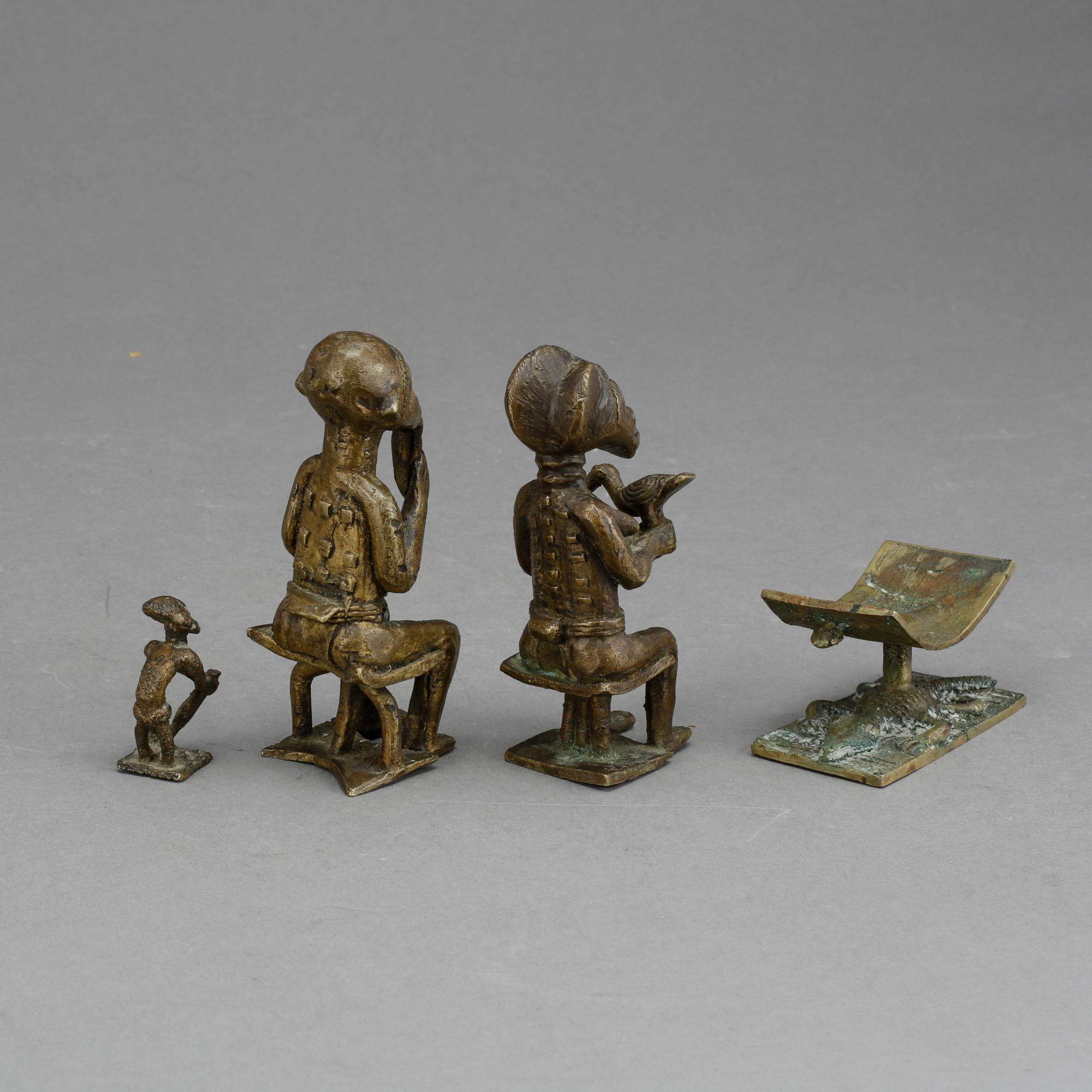 SKULPTURER, brons. Västafrika. 1900-tal.