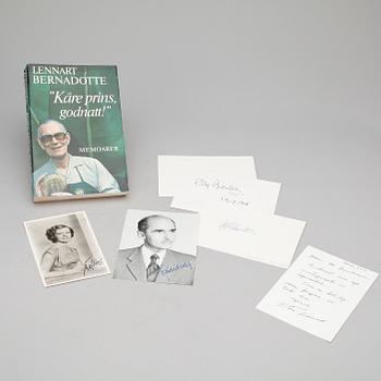 KUNGLIGA AUTOGRAFER, 8 st, bla Dr. Otto von Habsburg på fotoreproduktion, egenhändiga.