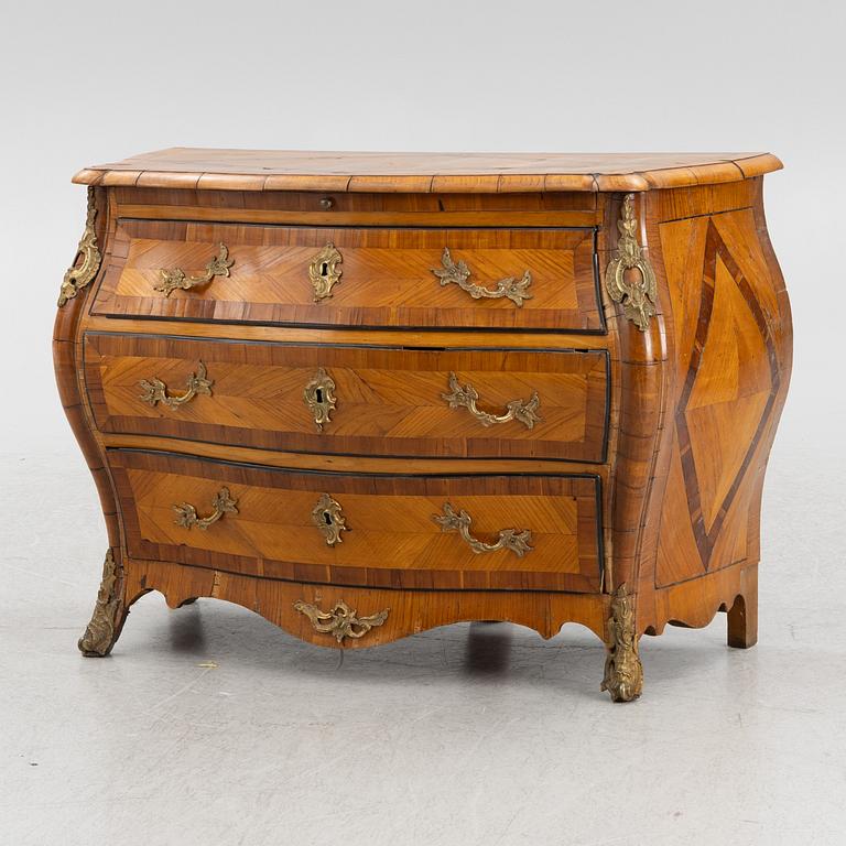 A Swedish parquetry rococo commode, Stockholm, later part 18th century.