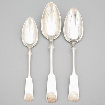 SKEDAR, 6+4+1, silver, "Snäckmodell", Finland 1930-50-tal. Tot ca 490 gram.