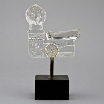 SKULPTUR, glas, Bertil Vallien, Boda trä, osign, 1900-tal.