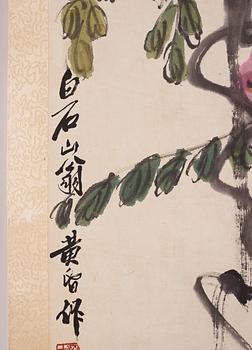 Rullmålning, efter Qi Baishi (1864-1957).