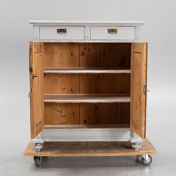 A painted cabinet, late 19th Century.