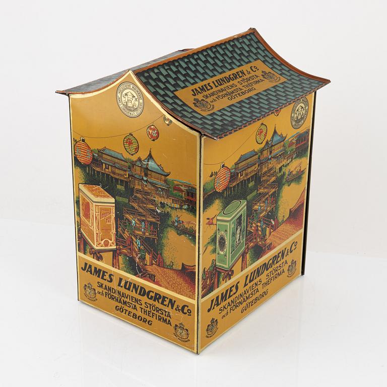 A Tin Tea Box, James Lundgren & Co, Gothenburg, first half of the 20th century.