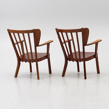 Christian E Hansen, fåtöljer ett par, Fritz Hansen, Danmark.