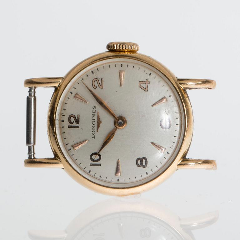 DAMARMBANDSUR, 18K guld, Longines, total vikt ca 10g.