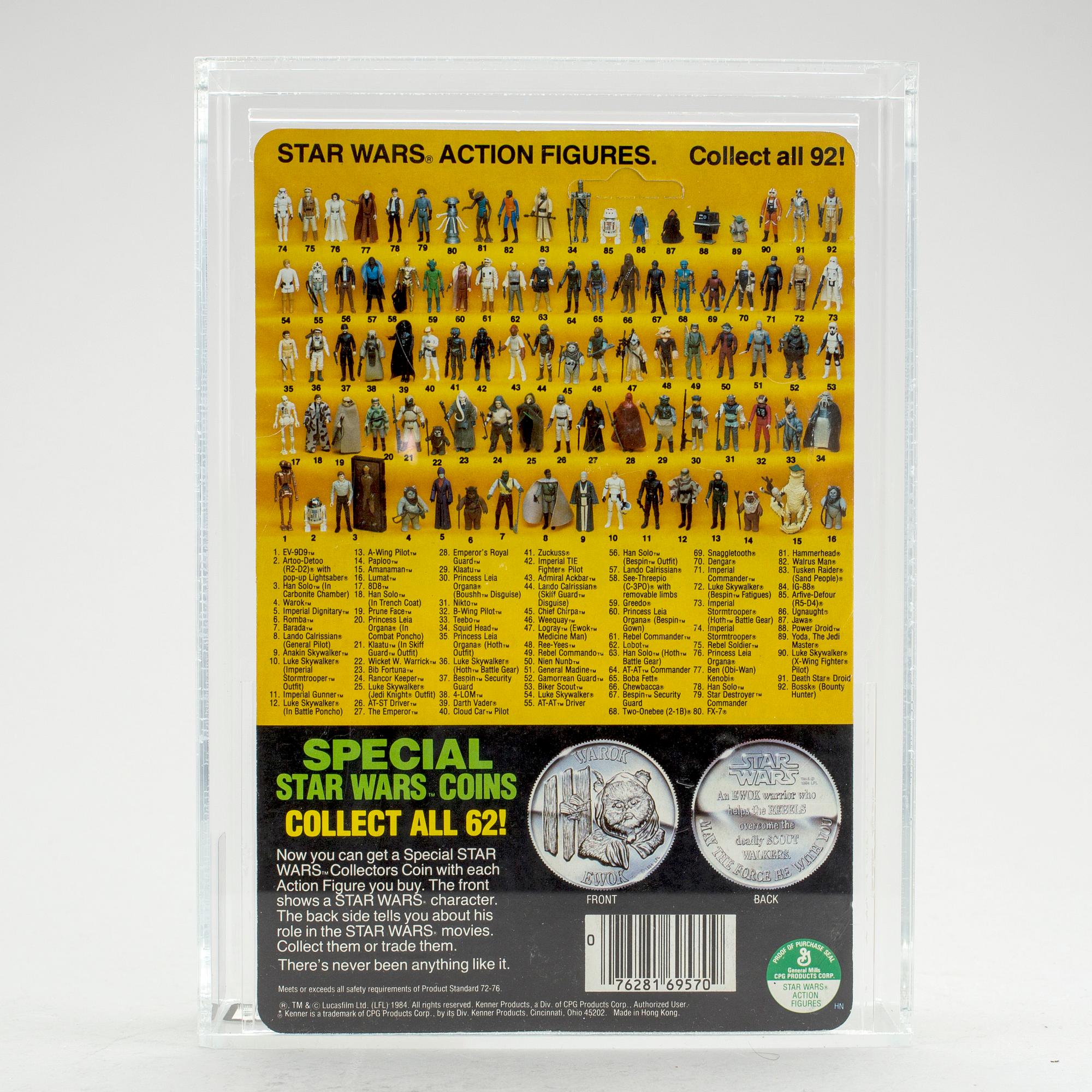 STAR WARS, Amanaman POTF 92 back AFA85 Y-NM+, Kenner 1985.