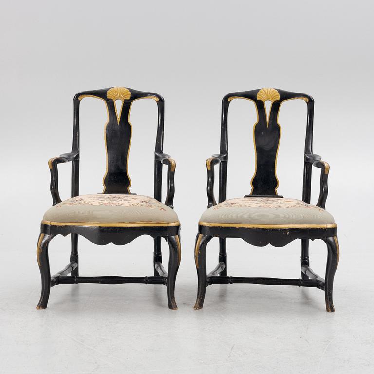 A pair of Rococo chairs, second half of the 18th Century.