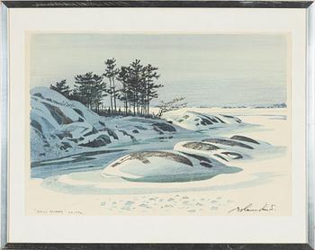 Roland Svensson, litograph in colours, signed, dated 1973.