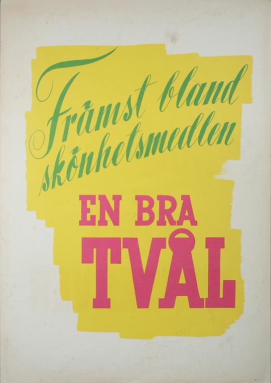 REKLAMAFFISCHER, 34 st, Hakonsköpmännens Reklamtjänst, Västerås, 1900-talets mitt.