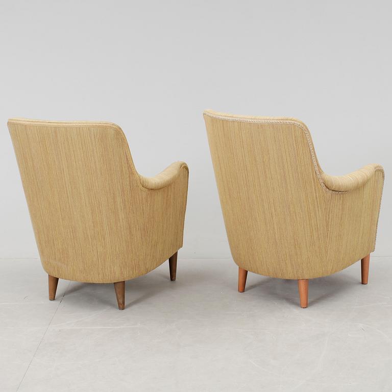 FÅTÖLJER, ett par, "Samsas", Carl Malmsten, AB OH Sjögren stoppmöbler Tranås, 1900-talets andra hälft.