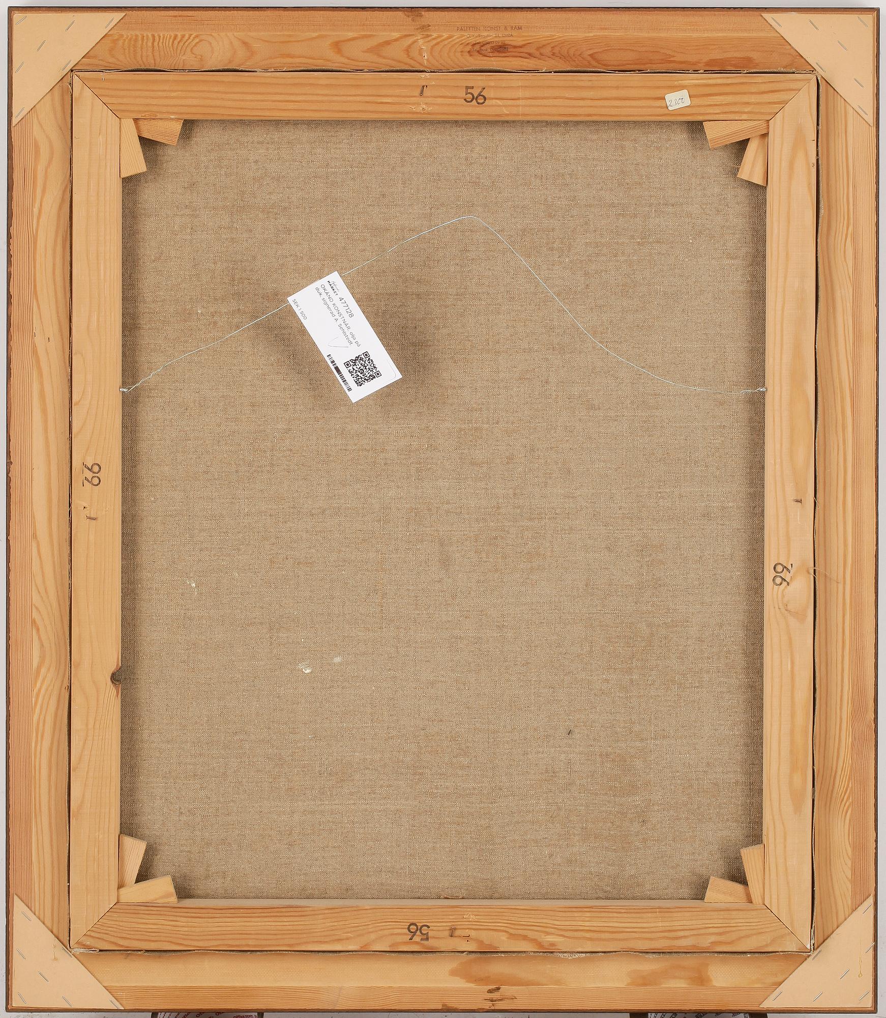 OKÄND KONSTNÄR, olja på duk, signerad A. Sehlstedt.