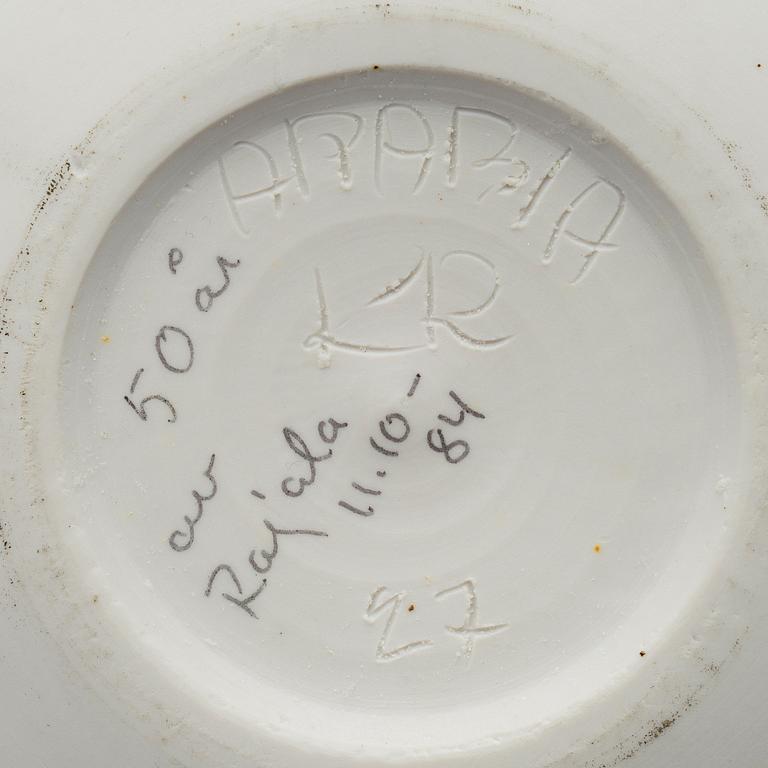 KAUKO RAJALA, SKÅLFAT, keramik, signerad i godset KR, Arabia 27.