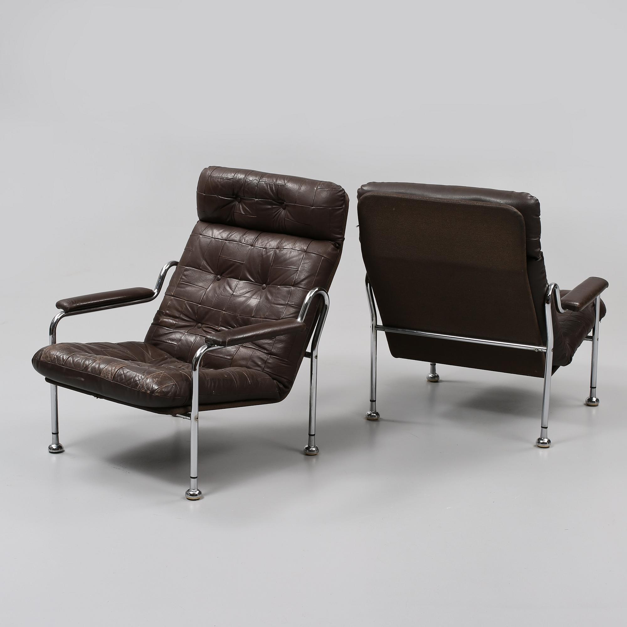 FÅTÖLJER, ett par, 1960-tal.